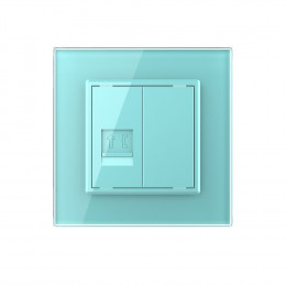 Розетка телефонная одинарная RJ-11 кат.3 Livolo, 1 пост, цвет зеленый