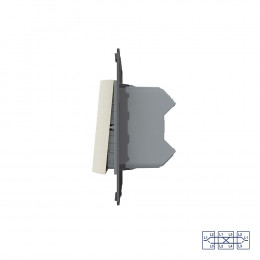 Одноклавишный перекрестный механический выключатель Livolo, цвет жемчужный (механизм), VL-C7-K1SS-14