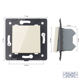 Одноклавишный перекрестный механический выключатель Livolo, цвет жемчужный (механизм), VL-C7-K1SS-14