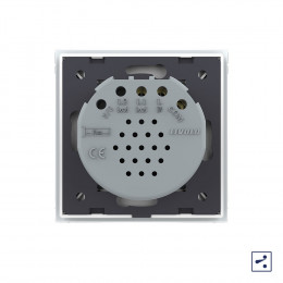 Одноклавишный проходной/перекрестный сенсорный выключатель Livolo Quadro, 1 пост, цвет белый