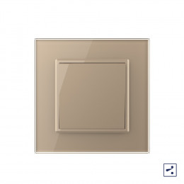 Механический проходной выключатель Livolo 1 клавиша Золотой