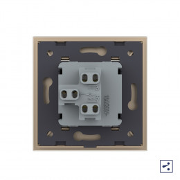 Механический проходной выключатель Livolo 1 клавиша Золотой