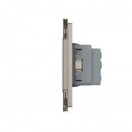 Розетка электрическая 16A Livolo, 3 поста, цвет шампань