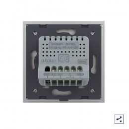 Двухклавишный проходной/перекрестный сенсорный выключатель Livolo, 1 пост, Серый