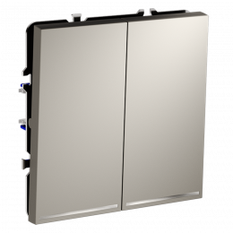 Выключатель встраиваемый VOLTUM S70 двухклавишный с подсветкой (кашемир) VLS020203