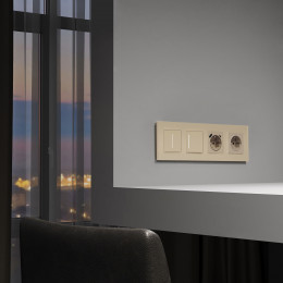 Рамка из стекла на 4 поста Senso шампань soft-touch