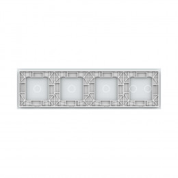 Панель для четырех сенсорных выключателей Livolo, 5 клавиш (2+1+1+1), цвет белый, стекло