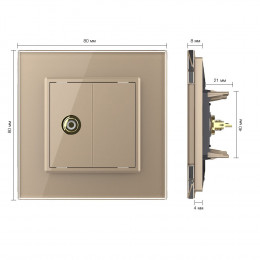 Розетка мультимедийная VIDEO RCA LIVOLO золотая VL-C791VD-13