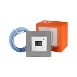 Терморегулятор Welrok ST для рамки LIVOLO с электронным управлением, датчик пола 3 м, цвет белый с серой рамкой