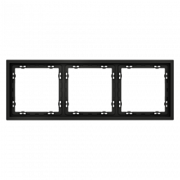 Рамка пластиковая VOLTUM S70 на 3 поста, (черный матовый) VLS100308