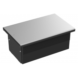 Настольный встраиваемый розеточный блок, сдвижная крышка, 4 мод. (2 мод. 45х45), серебро DDSB4SCAC