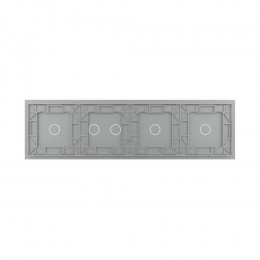 Панель для четырех сенсорных выключателей Livolo, 5 клавиш (1+1+2+1), цвет серый, стекло