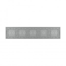 Панель для пяти сенсорных выключателей Livolo, 9 клавиш (2+1+2+2+2), цвет серый, стекло