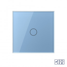 Одноклавишный проходной/перекрестный сенсорный Адаптивный диммер Livolo, 1 пост, цвет синий