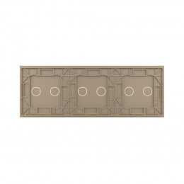 Панель для трех двухклавишных выключателей LIVOLO золотая BB-C7-C2/C2/C2-13