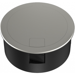 Лючок в пол 12 мод. (4 мод. 45х45 мм. + 4 мод. 22.5х45 мм.) круглый, верт. установка, металл DFB12RSM