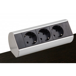 Настольный розеточный блок Ovaledesign в сборе: 3х220V, кабель 3м с вилкой DDSBCNU6O-3PSANC3M