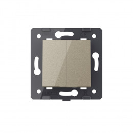 Двухклавишный механический выключатель Livolo, цвет шампань (механизм), VL-C7-K2-16