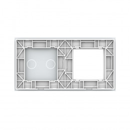 Панель для розетки и сенсорного выключателя Livolo, 2 клавиши, цвет белый, стекло