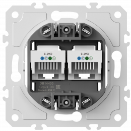 Механизм розетки RJ11 + RJ11 (двойная) cat.3/ClassE-4/4, серия DB DB14400