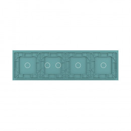 Панель для четырех сенсорных выключателей Livolo, 5 клавиш (1+1+2+1), цвет зеленый, стекло