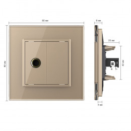 Розетка стерео аудио LIVOLO  TRS 6.3 jack золотая VL-C791M1-13