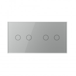 Сенсорный выключатель Livolo 4 клавиши (2+2), 2 поста Серый VL-C702-15/VL-C702-15