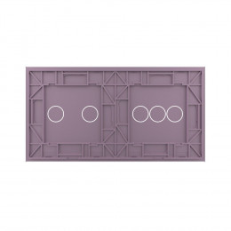 Панель для двух сенсорных выключателей Livolo, 5 клавиш (3+2), цвет розовый, стекло