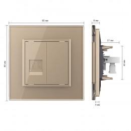 Телефонная розетка LIVOLO золотая VL-C791T-13