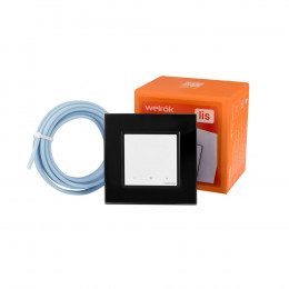 Терморегулятор Welrok LIS для рамки LIVOLO с сенсорным управлением, датчик пола 3 м, цвет белый с черной рамкой