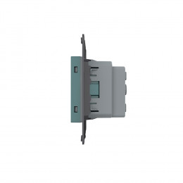 Розетка электрическая с заземлением защитными шторками 16A Livolo, цвет зеленый (механизм)