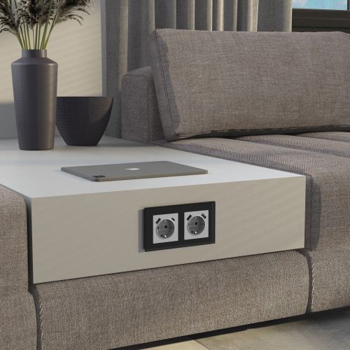 Купить Рамка из стекла на 2 поста Senso черный soft-touch в rum24.ru фото: 2