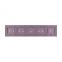 Панель для пяти сенсорных выключателей Livolo, 8 клавиш (1+2+1+2+2), цвет розовый, стекло