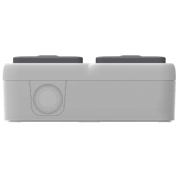 Розетка 2-я с защитной крышкой, 2К+З, накладная, цвет серый, IP55, серия W55 DIP28840