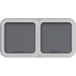 Розетка 2-я с защитной крышкой, 2К+З, накладная, цвет серый, IP55, серия W55 DIP28840