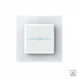 Одноклавишный сенсорный выключатель Livolo Quadro с функцией радиоуправления, 1 пост, цвет белый