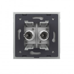 ТВ-розетка двойная LIVOLO серая VL-C792V-15