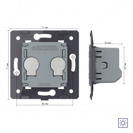 Двухклавишный сенсорный выключатель Livolo сухой контакт (механизм) VL-FC2N-2G