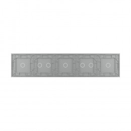 Панель для пяти сенсорных выключателей Livolo, 7 клавиш (1+2+1+2+1), цвет серый, стекло