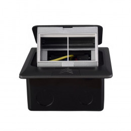 Выдвижной горизонтальный модуль RocketSocket в пол для розеток Livolo 2 поста, темно-серый