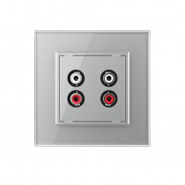 Розетка мультимедийная двойная AUDIO RCA LIVOLO серая VL-C792AD-15