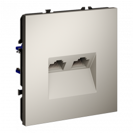 Розетка компьютерная встраиваемая VOLTUM S70 двойная RJ45+RJ45 кат.6, (кашемир) VLS060203