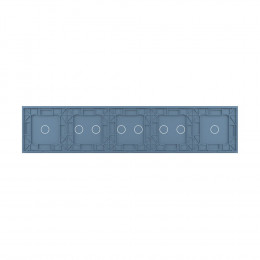 Панель для пяти сенсорных выключателей Livolo, 8 клавиш (1+2+2+2+1), цвет синий, стекло