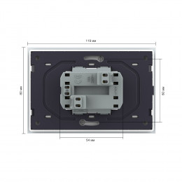 Розетка Livolo электрическая двойная 1 пост с заземлением, рамкой, защитными шторками 16A, цвет белый VL-C7CTF16A.TF16A-WP