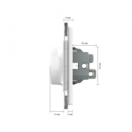 Розетка Livolo электрическая двойная 1 пост с заземлением, рамкой, защитными шторками 16A, цвет белый VL-C7CTF16A.TF16A-WP