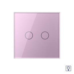 Двухклавишный сенсорный диммер Livolo, 1 пост, цвет розовый