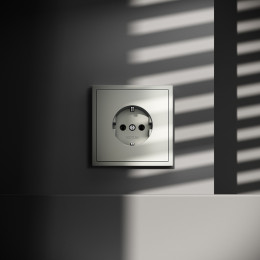 Розетка встраиваемая VOLTUM S70 с заземлением (сталь) VLS040105