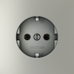 Розетка встраиваемая VOLTUM S70 с заземлением (сталь) VLS040105