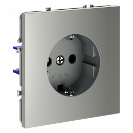 Розетка встраиваемая VOLTUM S70 с заземлением (сталь) VLS040105