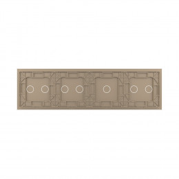 Панель для четырех сенсорных выключателей Livolo, 7 клавиш (2+1+2+2), цвет золотой, стекло